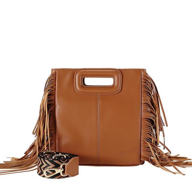 OEM & ODM for Famous Brands Custom Pu Leather Women's Crossbody Bag Ladies Handbags With Tassel Trim