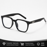 Lunettes carrées surdimensionnées unisexe, monture épaisse en TR90, emblème étoile, anti-lumière bleue, protection UV400, lunettes de lecture et d'ordinateur tendance, OEM