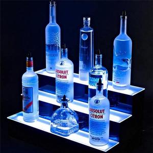 Estante de barra con luz Led de acrílico iluminado de 3 pasos, estante de exhibición de botellas de licor <span class=keywords><strong>para</strong></span> el hogar, Bar comercial, iluminación de bebidas - Product Image 1