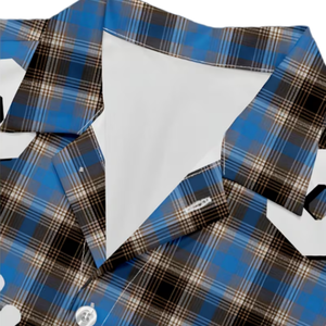 Camisa <span class=keywords><strong>de</strong></span> Manga Corta Oversize para Hombre con Logotipo Personalizado, Estampado Gráfico a Cuadros Victory, Estilo Boxy, Hip Hop Vintage, con Botones - Product Image 4