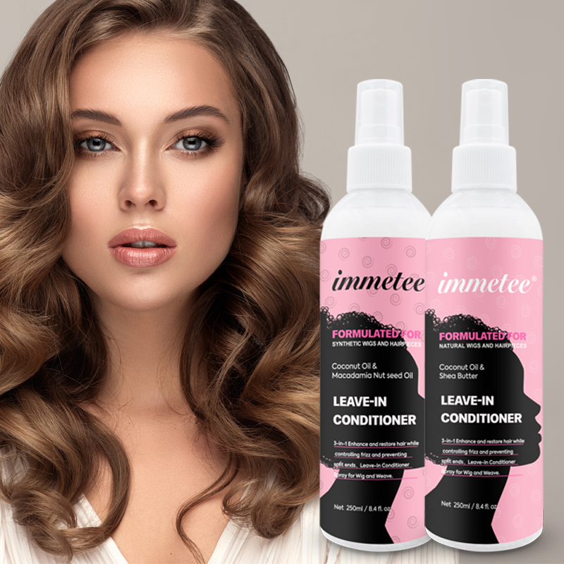 IMMETEE Leave-in Conditioner Spray lisciante e nutriente per capelli olio di cocco lasciare nel balsamo per capelli per la cura delle parrucche