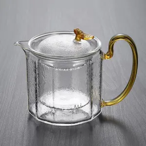 מכירה לוהטת סיטונאי Creative גבוהה בורוסיליקט זכוכית קומקום תה סט נשלף זכוכית תה Infuser