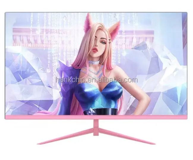 OEM Pink Monitor kantor 2K tampilan 27 inci, Monitor game 1080p 144hz 170hz untuk bermain game