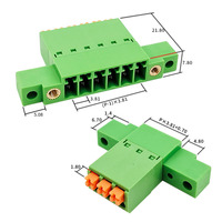Connecteur mâle à double bride sans soudure, à profil bas, pas de 3,81 mm, traversant le mur, avec connexion à ressort sans outil