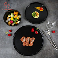 Service de vaisselle en céramique noir mat, vente en gros, vaisselle, plats, bols, vaisselle
