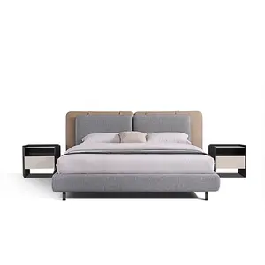 Tatlin soft bed stile italiano design moderno testiera morbida in pelle di alta qualità due cuscini camera da letto king size popolare villa bed