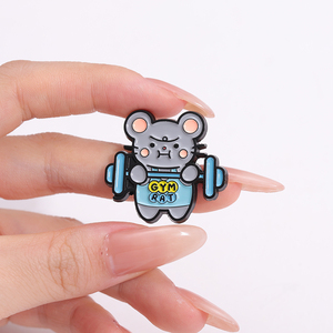 Gimnasio rata broche lindo rata esmalte Pin levantamiento de pesas Deadlift Fitness regalo ropa Accesorios - Product Image 1