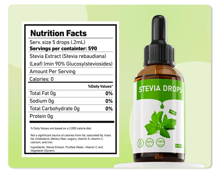 High Concentration 30Ml Mint Flavor Organic Sweetener Stevia Sugar Liquid Stevia Drops