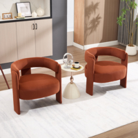 Fauteuil d'appoint en velours confortable pour salon, style Mid-Century, idéal pour chambre, bureau ou lecture, livraison gratuite aux États-Unis