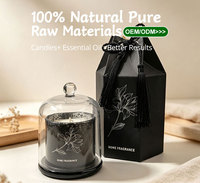 Bougie en cire de soja parfumée en verre cloche, personnalisée, noire, avec boîte cadeau pour l'aromathérapie à domicile – Vente en gros