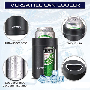 Enfriador de <span class=keywords><strong>Cerveza</strong></span> YEWAY, el Más Vendido, Enfriador de Latas de <span class=keywords><strong>Cerveza</strong></span> Delgadas de 12 oz, Acero Inoxidable, Aislamiento al Vacío, 4 en 1, Logotipo Personalizable - Product Image 4