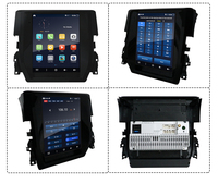 Écran vertical 9,7 pouces 4 cœurs Android 14 GPS 2din Radio Audio Caméra embarquée MP5 Électronique automobile Lecteur DVD de voiture pour Honda Civic 2016