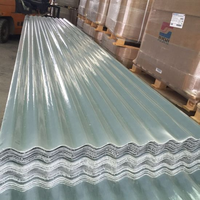 Panneau de toiture ondulé translucide en fibre de verre, résistant aux chocs, matériau FRP GRP, pour toit transparent d'usine