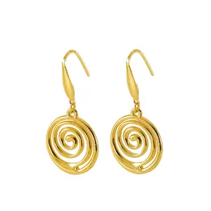 BJG0461E geometrische spiralförmige Ohrringe 18K Gold Edelstahl Mode Schmuck Ohrringe