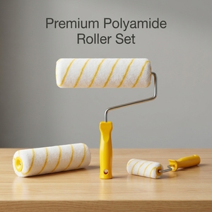 Rodillo de Pintura Acrílica de Poliéster de 9 Pulgadas con Franjas Amarillas, <span class=keywords><strong>para</strong></span> <span class=keywords><strong>Pintar</strong></span> Paredes con Pintura de Látex, Extensible, Suave como la Seda, <span class=keywords><strong>para</strong></span> Bricolaje, OEM - Product Image 1