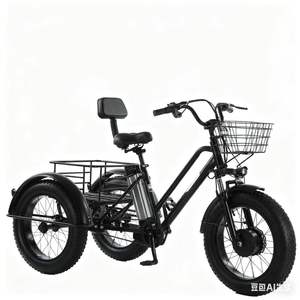 Triciclo Elettrico a Pedalata Assistita con Pneumatici Larghi per Terreni Montani e Neve, Batteria agli Ioni di Litio, <span class=keywords><strong>Tre</strong></span> Ruote - Product Image 1