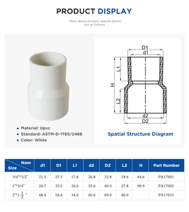 Tiểu Thuyết Hiện đại Thiết kế ASTM d1785/2466 <span class=keywords><strong>2</strong></span> inch Nhựa <span class=keywords><strong>PVC</strong></span> giảm nước ống khớp nối - Product Image 4