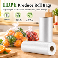 Sacs en plastique transparents pour fruits et légumes imprimés sur mesure, rouleaux de sacs en HDPE pour les produits frais, pour les épiceries