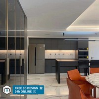 Meubles de cuisine blancs de luxe de style français moderne personnalisés par George Group, finition stratifiée, robinet, construction en bois massif, Chine