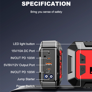Potente Arrancador de Coches con Supercondensador de 8000a 100w 24000mah, Cargador Profesional de 12v, Banco de Energía, Arrancador de Baterías de Coche PS-217 J - Product Image 2