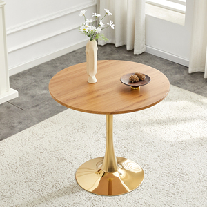 Table ronde de salle à manger de 31,5 pouces, table Tulip avec piétement en métal, style mid-century modern, table de bistrot pour salon - Product Image 1