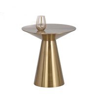 Table d'appoint en marbre et quartz avec structure en acier inoxydable, style luxe léger, table de bout de canapé à pied unique, table basse minimaliste