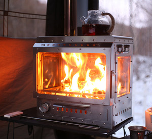 Stufa <span class=keywords><strong>a</strong></span> <span class=keywords><strong>Legna</strong></span> Multifunzione in Acciaio Inox 430 per Riscaldamento Tenda da Campeggio - Product Image 2