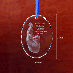 Cheap Blank <strong>Christmas</strong> Hanging Flat Glass Pendant Church Ornament <strong>Wholesale</strong> - Product Image 2