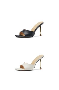 Ciabatte con tacco alto da donna, scarpe casual estive con punta quadrata e tacco sottile, scarpe da donna per banchetti, serate, feste, ufficio. - Product Image 6