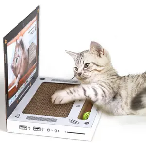 नए डिजाइन बिल्ली खरोंच बोर्ड खिलौने कार्डबोर्ड लैपटॉप आकार बिल्ली लोकप्रिय स्क्रैच बोर्ड