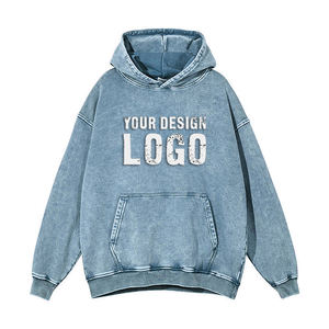 Sudadera con Capucha para Hombre, Estilo Casual Americano, Hombros Caídos, Talla Grande, Otoño Invierno, Lavada, Desgastada, Gruesa - Product Image 5