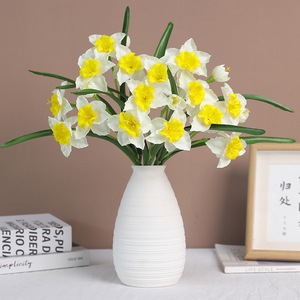 Fleurs artificielles en soie Ruilisi, narcisses à tige unique, pour décoration de mariage et de maison, accessoires de bouquet - Product Image 2