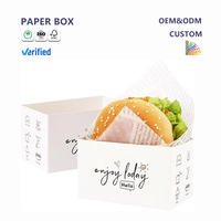 Mini boîtes à hamburger personnalisées Boîte à pain grillé pour magasin de desserts Boîtes à emporter pour sandwich petit déjeuner pique-nique avec logo