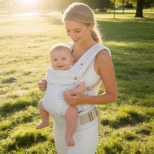 Adjustable Ergonomic Baby <strong>Carrier</strong> 100% Cotton Waist Support for Newborns and <strong>Toddlers</strong> Modern Foldable Baby <strong>Carrier</strong> Wrap - Product Image 1