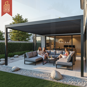 Structure d'ombrage extérieure en aluminium 3x3, 3x4, 4x3, 4x4, 4x5, 4x6, <span class=keywords><strong>6x3</strong></span>, 6x4, 6x5, 6x6M <span class=keywords><strong>avec</strong></span> pergola latérale pour jardin, patio et <span class=keywords><strong>plage</strong></span> - Product Image 1