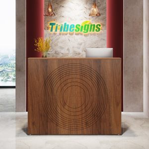 Mostrador de Recepción Moderno de 47 Pulgadas con Encimera y Pasacables, Mesa de Caja para Comercios, Vestíbulo, Salón, Oficina Pequeña, Oficina <span class=keywords><strong>en</strong></span> Casa - Product Image 4