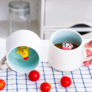 Cute Cartoon Animal Ceramics Cup &amp; Saucer Set Creative <strong>Funky</strong> <strong>Mug</strong> With Animal Inside 3d Ceramic Cute Milk <strong>Mug</strong> for Kids Gift - Product Image 4