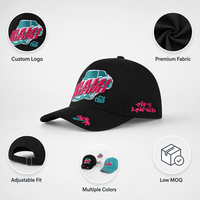 Gorras de Béisbol de Mezclilla Ajustables de 5 Paneles, Estilo Miami, Bordado 3D Premium, Dos Tonos, Personalizadas, de Alta Calidad, para Uso Urbano, Venta al Por Mayor