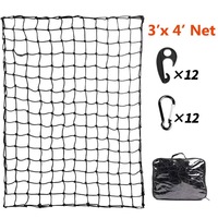 Kit d'accessoires filet de chargement élastique 3x4 FT avec crochets, mousquetons et sac de rangement pour paniers de toit, pick-up et SUV