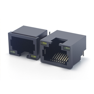 Connettore di Rete Ethernet LAN Femmina <span class=keywords><strong>RJ45</strong></span> a Singola Porta Tipo <span class=keywords><strong>SMT</strong></span> con LED Placcato in Oro Garanzia di 2 Anni AK Electronics - Product Image 1