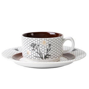 Tasse à café et soucoupe en porcelaine faite à la main avec logo personnalisé nordique tasse à expresso en céramique arabe pour café et thé - Product Image 6