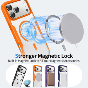 เคสโทรศัพท์ TPU PC ใสบางแบบแม่เหล็ก ป้องกันการกระแทก ครอบคลุมทั้งตัวเครื่อง ป้องกันรอยขีดข่วน ไม่เหลือง สำหรับ <span class=keywords><strong>iPhone</strong></span> 17 16 15 <span class=keywords><strong>Plus</strong></span> Pro Max - Product Image 4