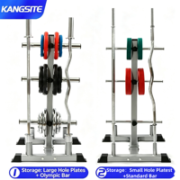 Support de rangement pour plaques de poids et barres, support pour plaques olympiques, robuste, multi-rangement pour équipement de fitness à domicile