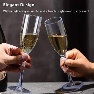 Flûtes à <span class=keywords><strong>champagne</strong></span> en plastique bleu de 5,4 oz, verres à vin en acrylique incassables en gros, flûtes réutilisables pour mariage, bar à mimosa, décoration de fête - Product Image 5