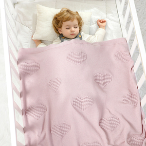 Manta de punto de algodón suave Mimixiong, recién llegada, adorable diseño de corazones, <span class=keywords><strong>para</strong></span> envolver a bebés niñas, regalo <span class=keywords><strong>para</strong></span> recién nacidos. - Product Image 3