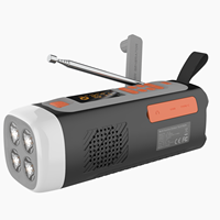 4500mAh noodradio, AM/FM/SW/DAB-band, draadloze luidspreker, zonnecel en handaangedreven telefoonoplader