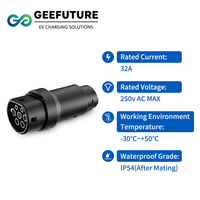 Adaptateur de chargeur EV GEEFUTURE 32A, adaptateur secteur AC, GBT GB/T vers J1772 Type 1