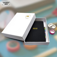 Boîte rigide en cuir Pu, feuille d'or, personnalisée, couverture quotidienne, balles à pois, coffret pour Journal avec poche intérieure