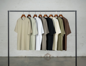 เสื้อยืดสตรีทแวร์แขนสั้นทรงหลวมสีเอิร์ธโทน น้ำหนัก 260 กรัม รุ่นใหม่สำหรับฤดูร้อน รับผลิตตามสั่งขายส่งสำหรับผู้ชาย - Product Image 3