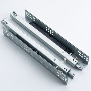 Extension partielle <span class=keywords><strong>2</strong></span> plis télescopique Undermount tiroir pousser pour ouvrir les glissières de tiroir cachées - Product Image 5